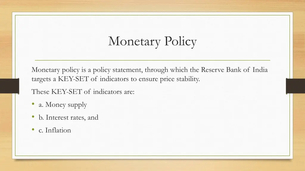 monetary policy