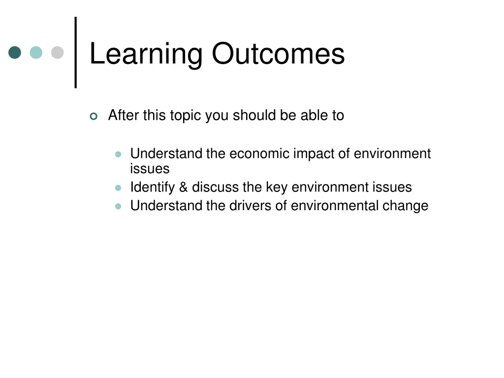 learning outcomes
