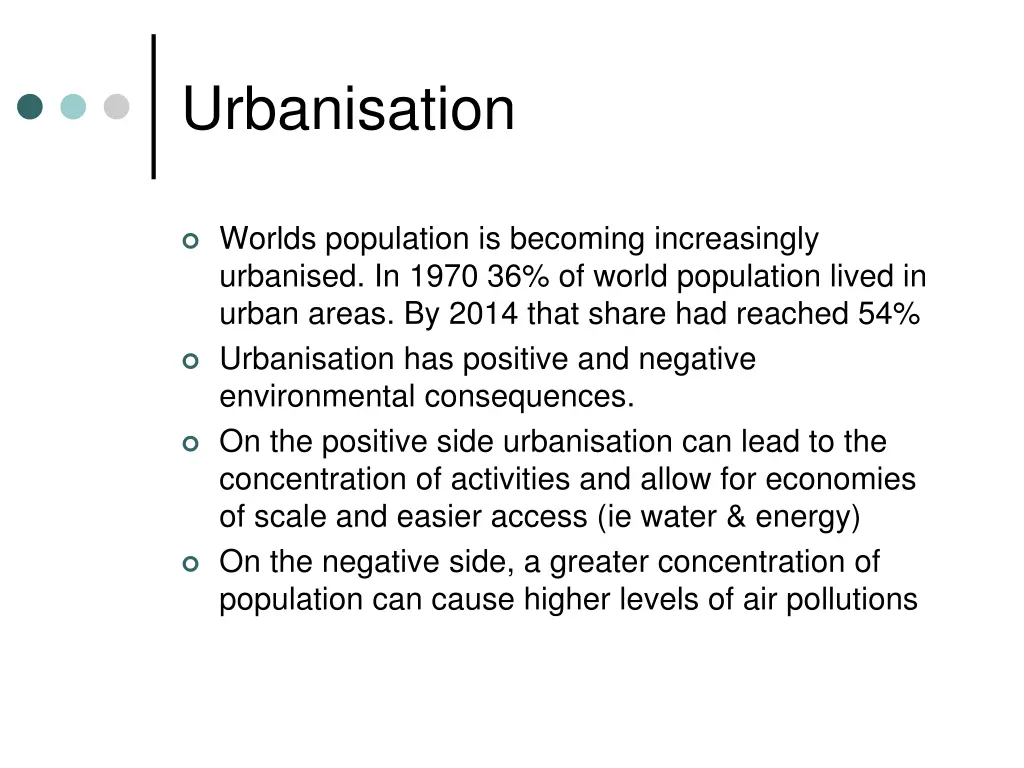 urbanisation