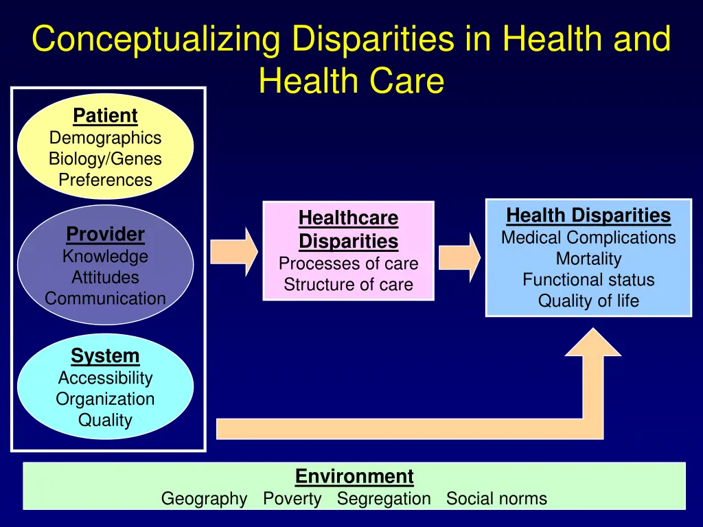 conceptualizing disparities in health and health