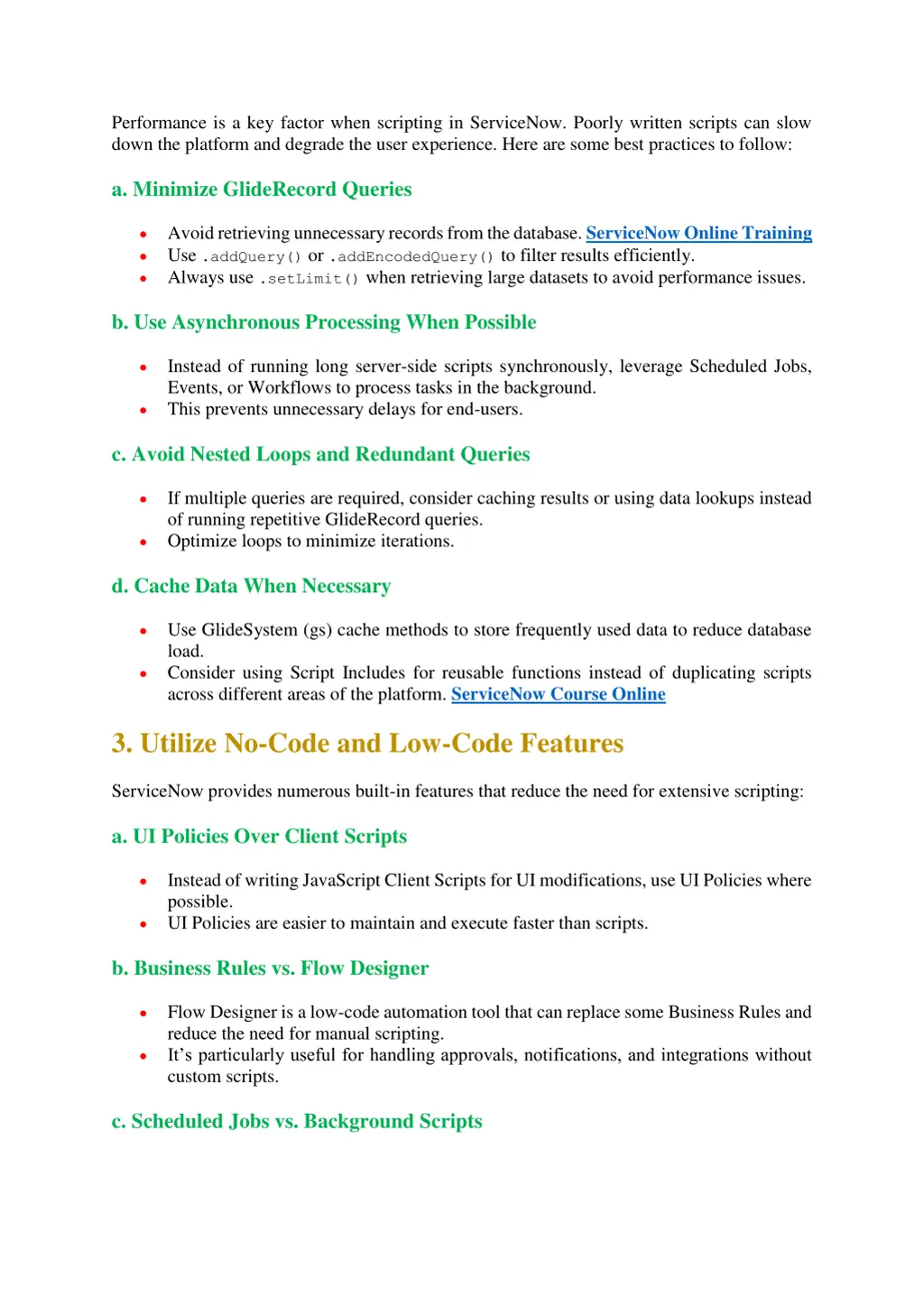 performance is a key factor when scripting