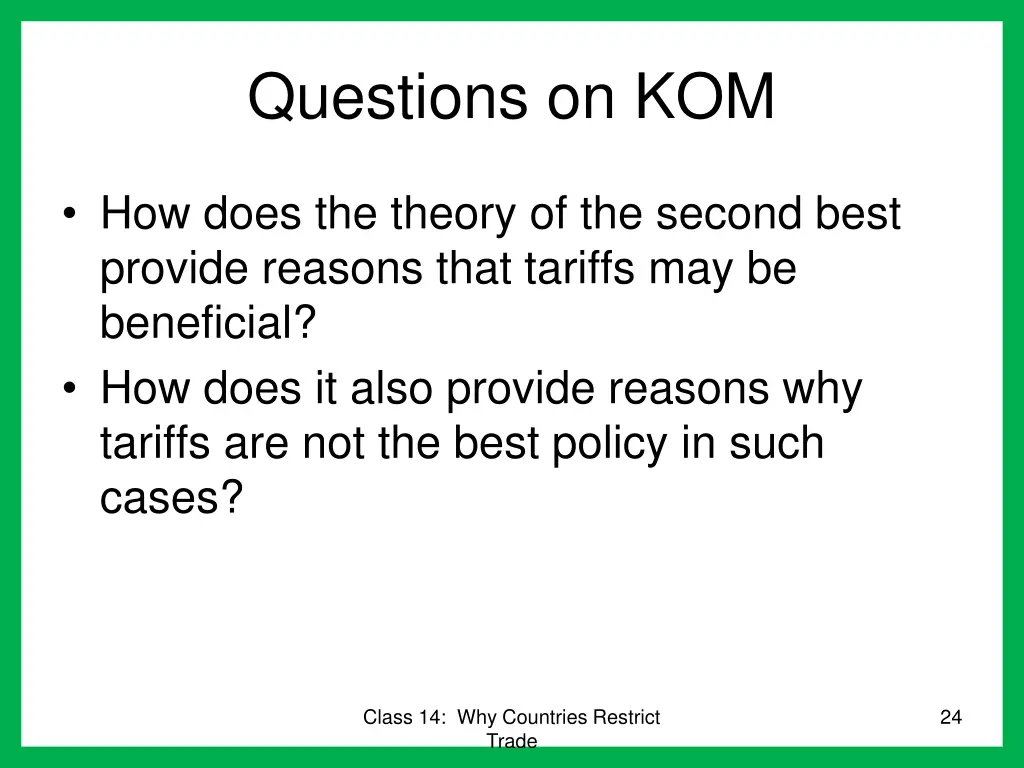 questions on kom 1
