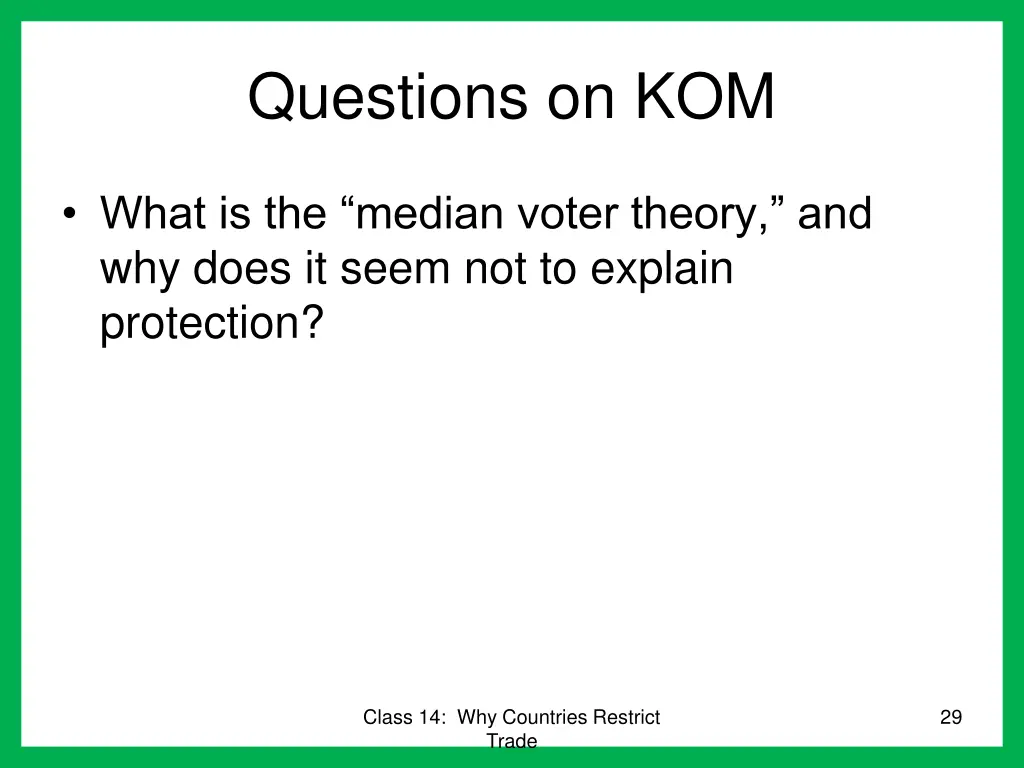 questions on kom 2