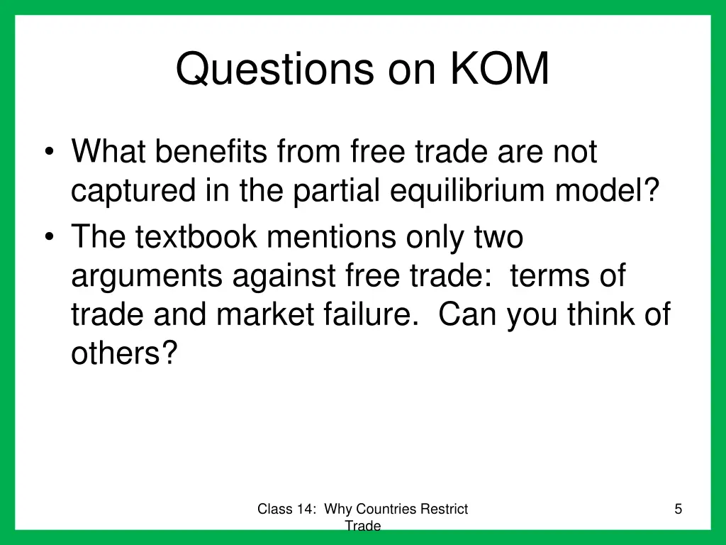 questions on kom