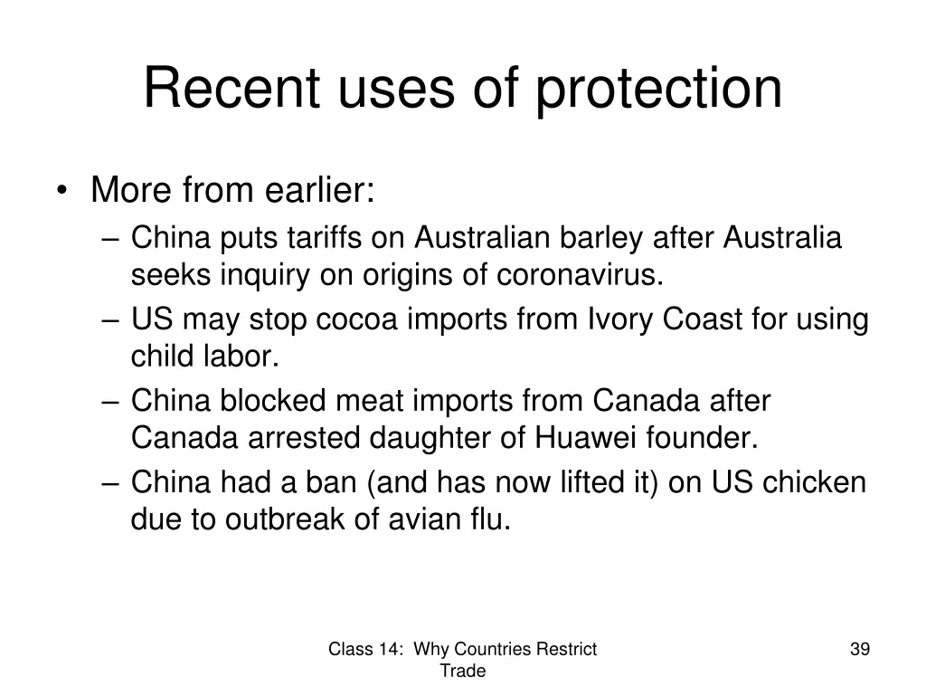 recent uses of protection 1