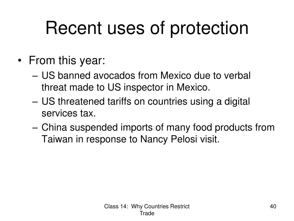 recent uses of protection 2