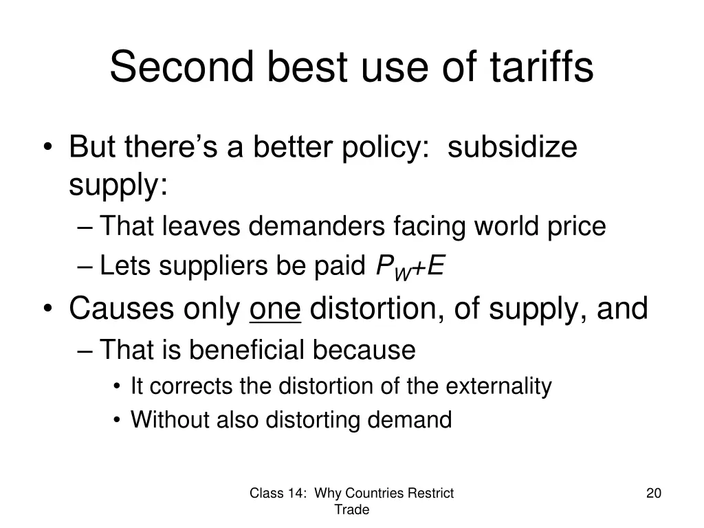 second best use of tariffs 5