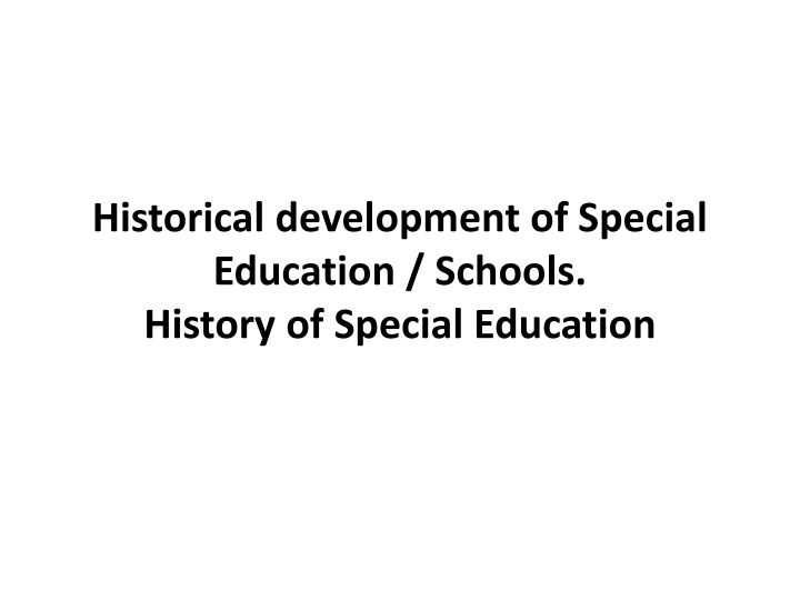 historical development of special education