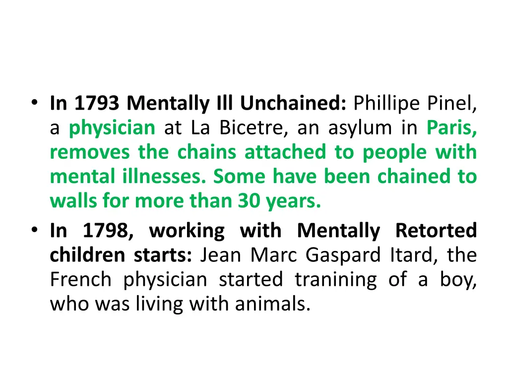 in 1793 mentally ill unchained phillipe pinel