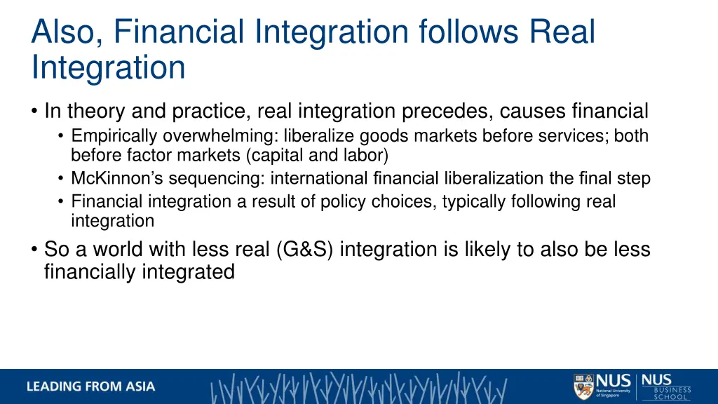 also financial integration follows real