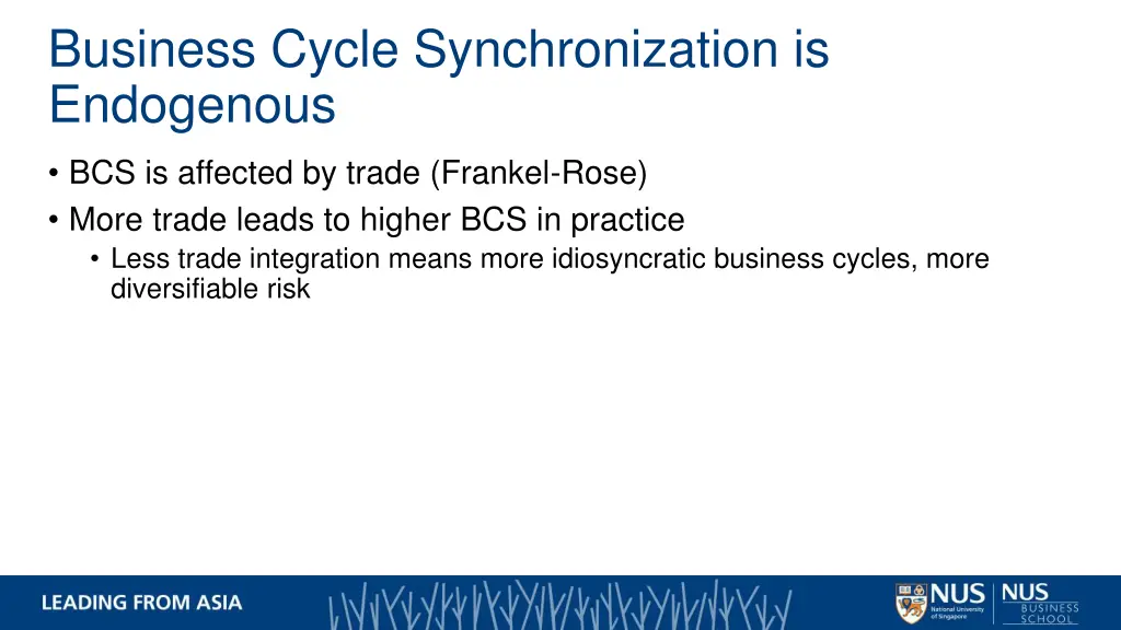 business cycle synchronization is endogenous