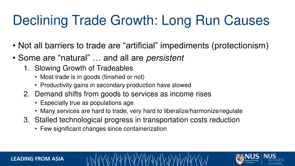 declining trade growth long run causes