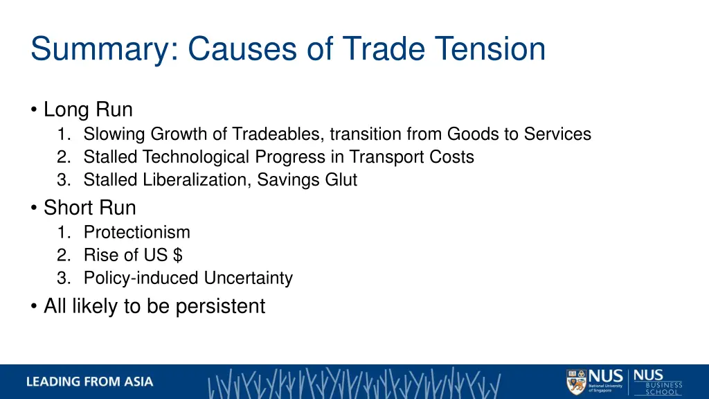summary causes of trade tension