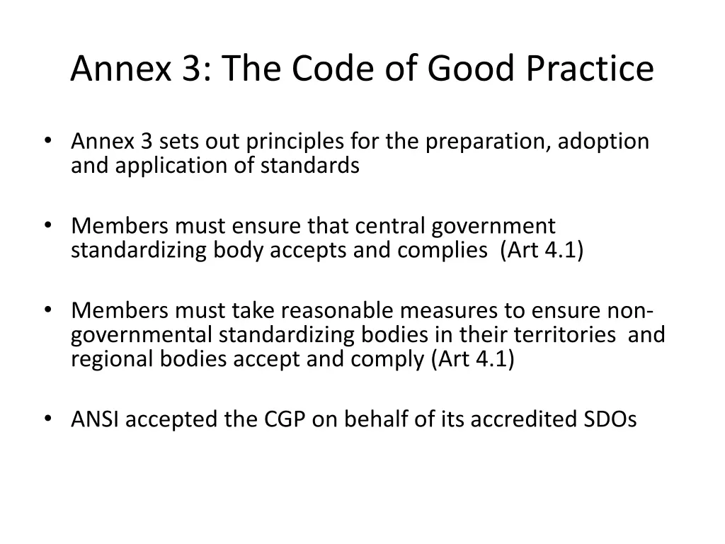 annex 3 the code of good practice