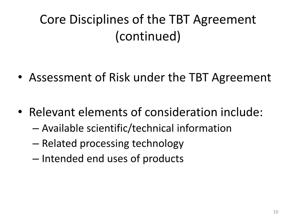 core disciplines of the tbt agreement continued 3