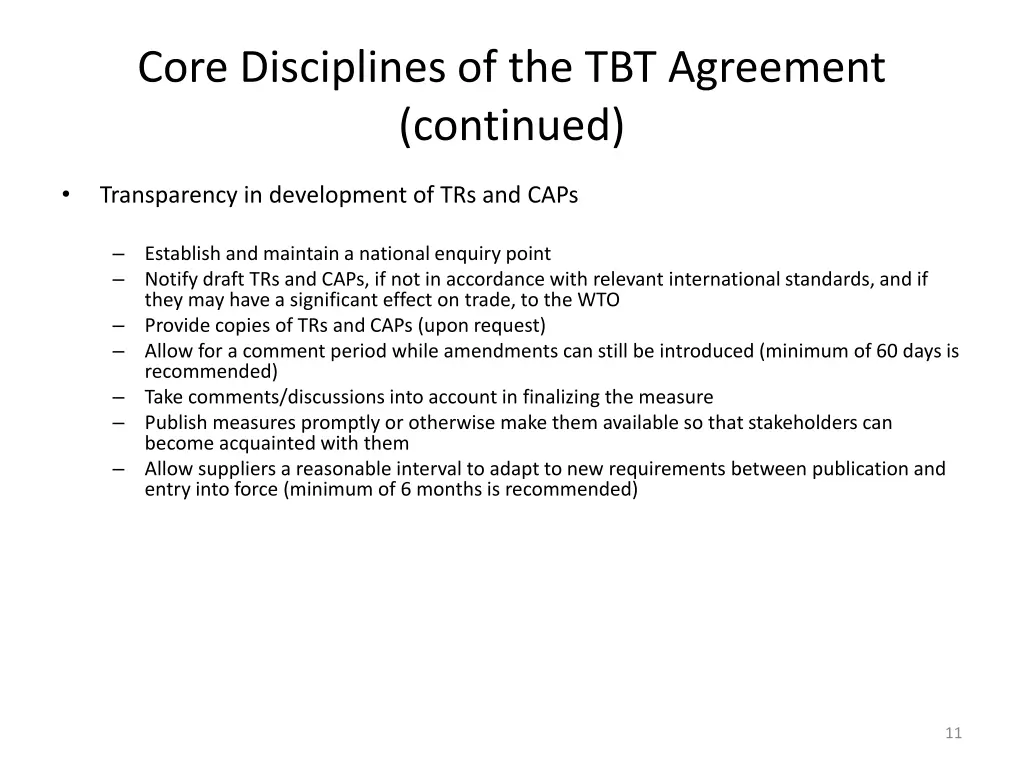 core disciplines of the tbt agreement continued 4