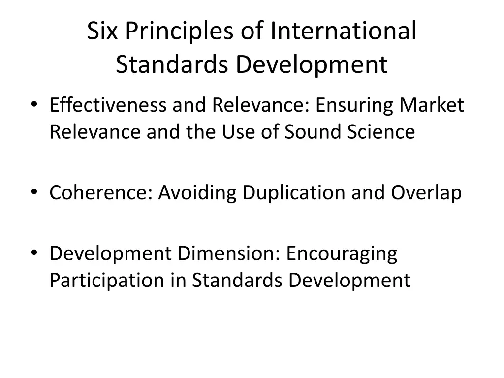 six principles of international standards 1