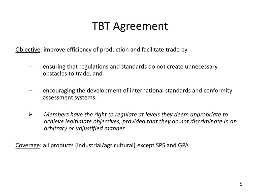 tbt agreement