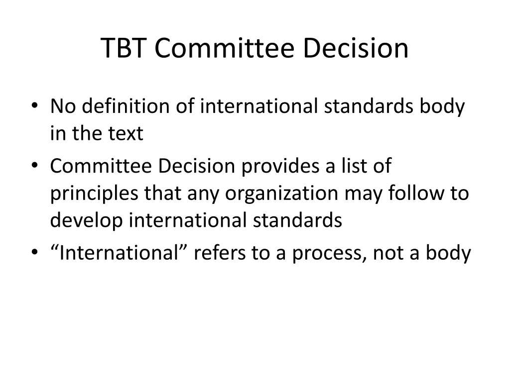 tbt committee decision