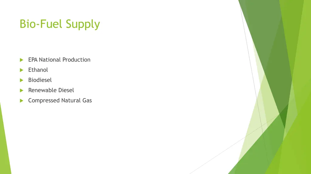 bio fuel supply