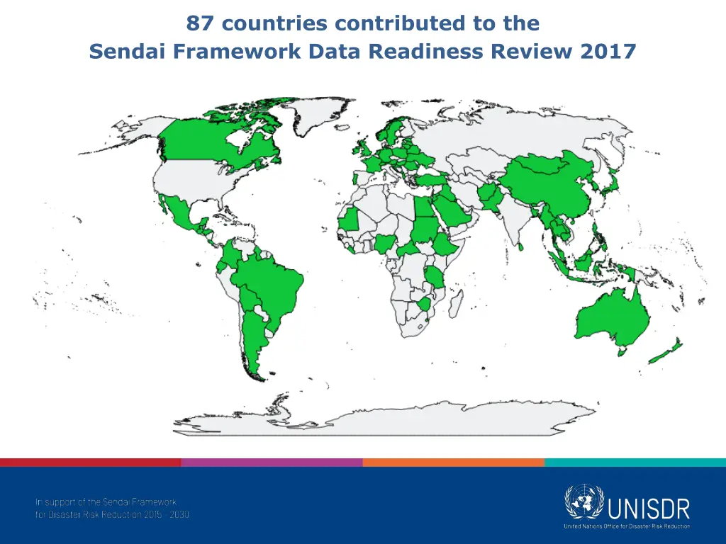 87 countries contributed to the sendai framework