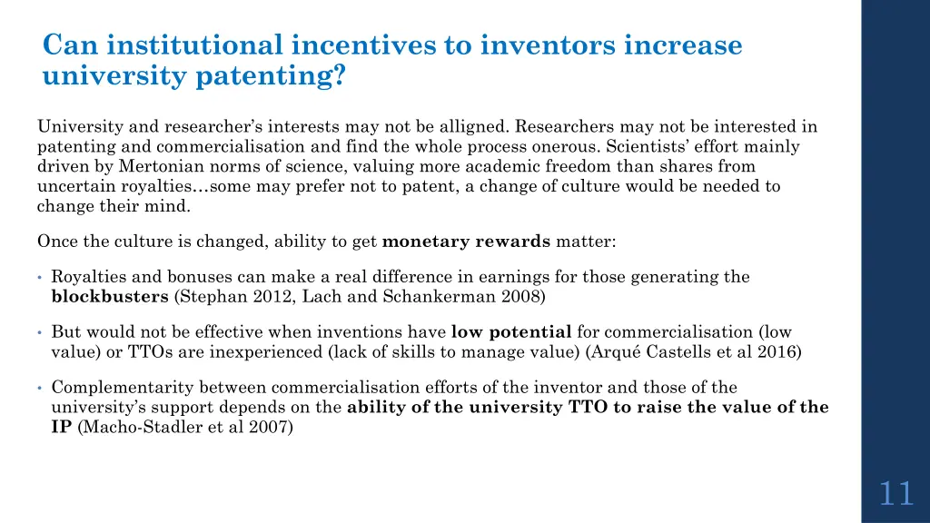 can institutional incentives to inventors