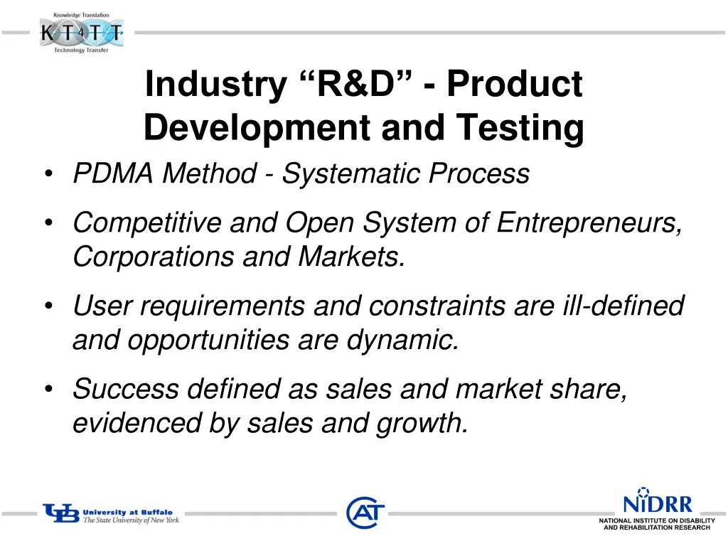 industry r d product development and testing pdma