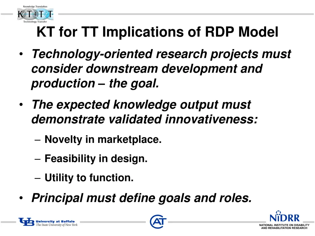 kt for tt implications of rdp model
