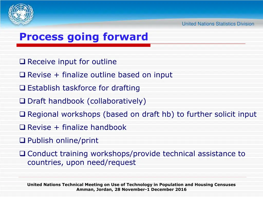 process going forward