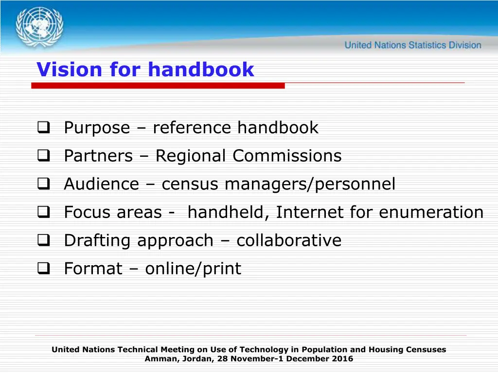 vision for handbook