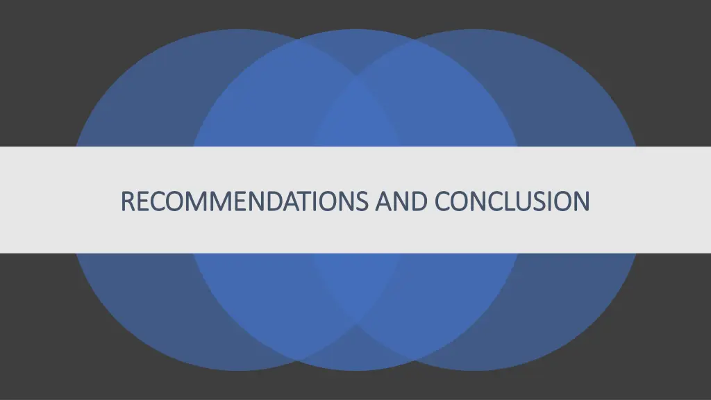 recommendations and conclusion recommendations