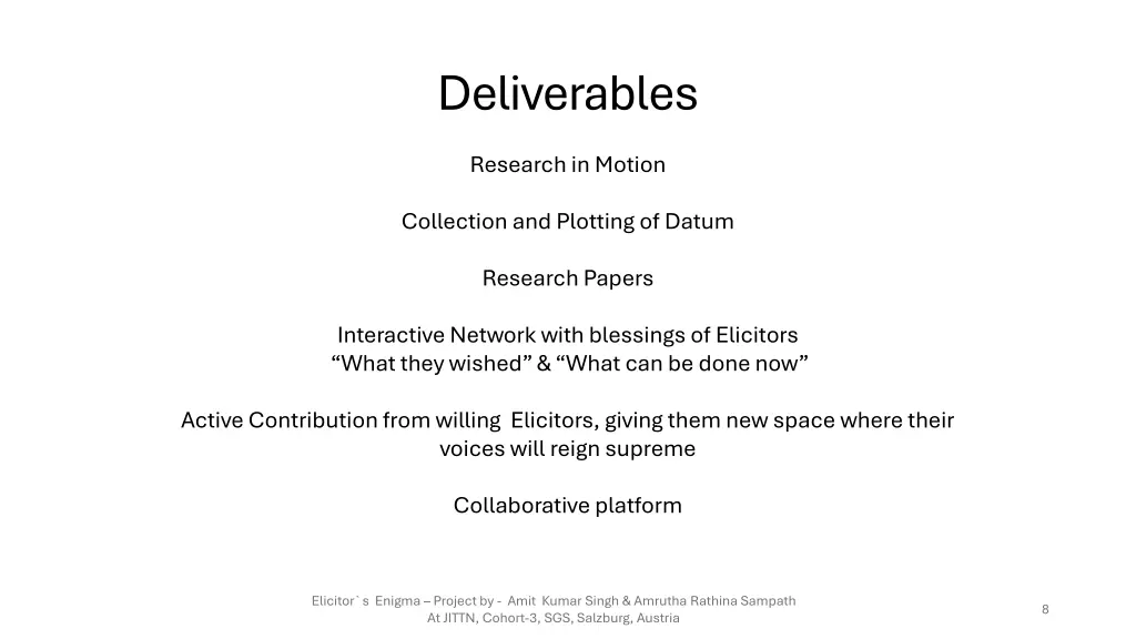 deliverables