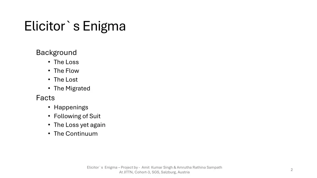 elicitor s enigma