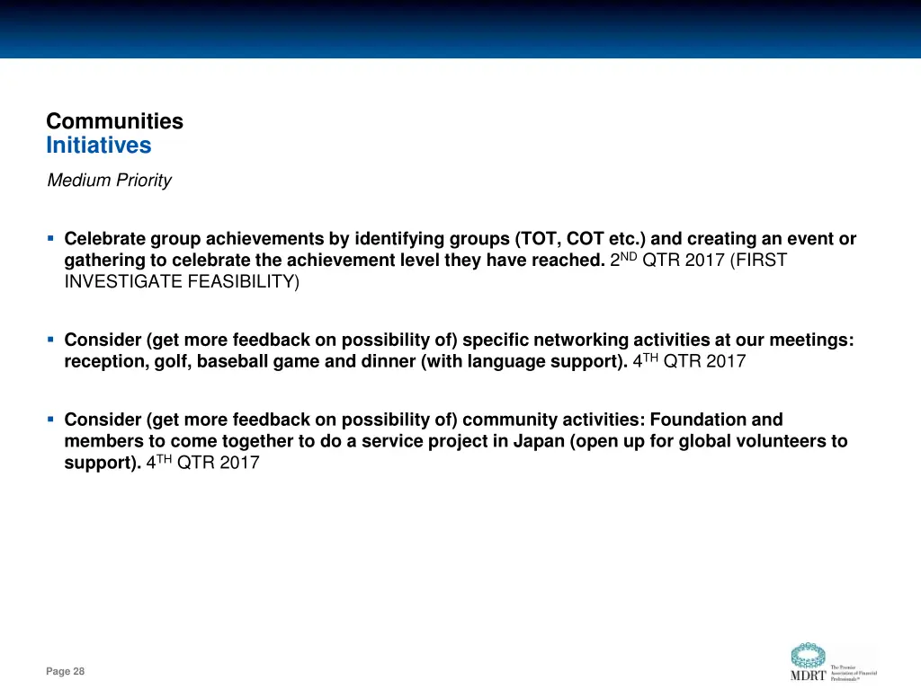 communities initiatives