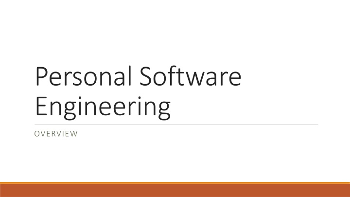 personal software engineering