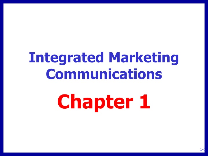 integrated marketing communications chapter 1