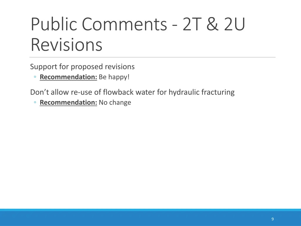 public comments 2t 2u revisions