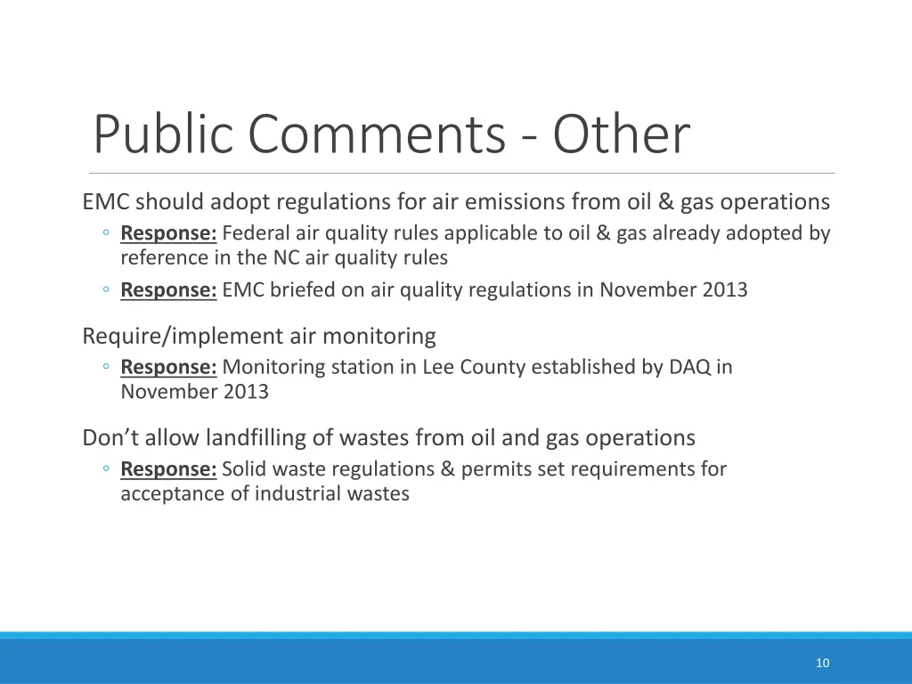 public comments other