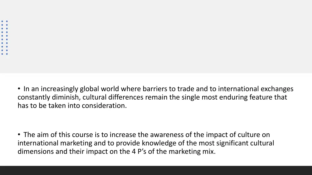 in an increasingly global world where barriers