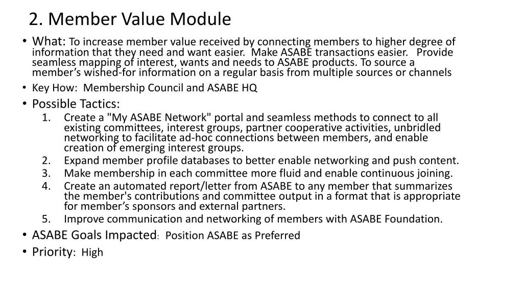 2 member value module what to increase member