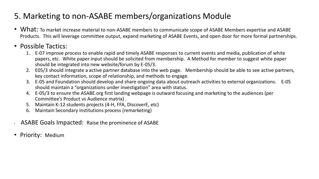5 marketing to non asabe members organizations