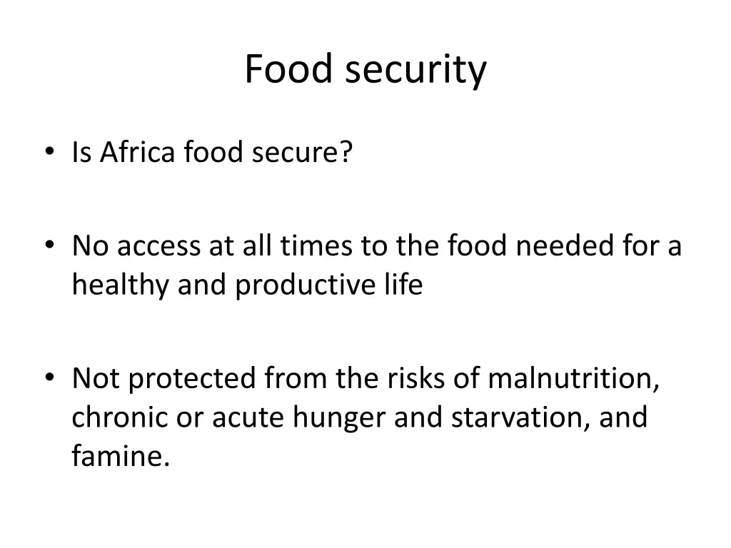food security