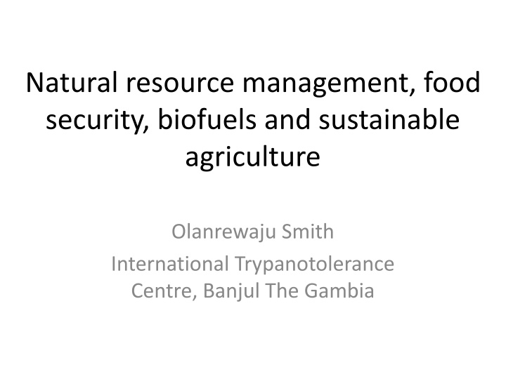 natural resource management food security