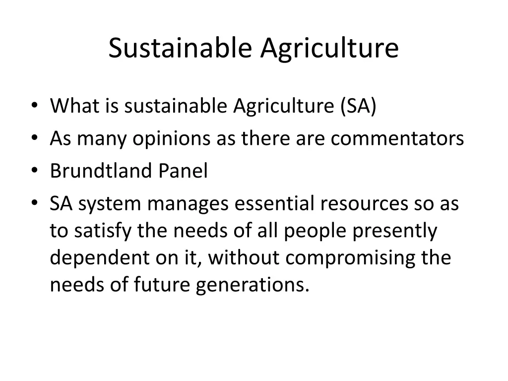 sustainable agriculture