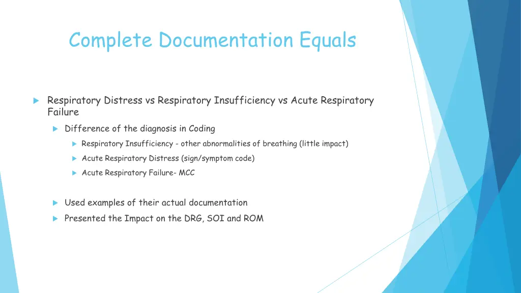 complete documentation equals