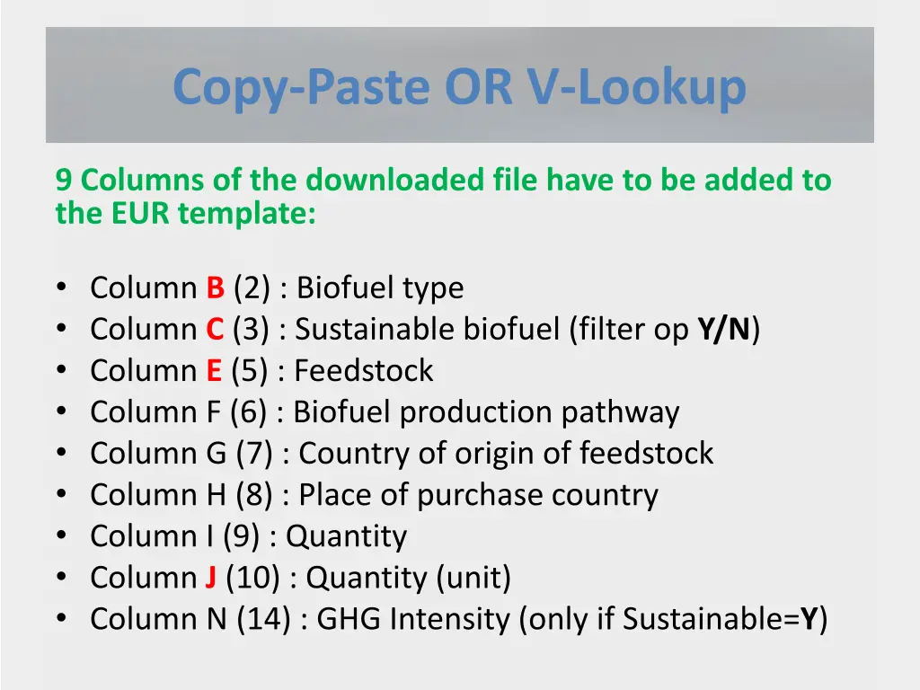 copy paste or v lookup