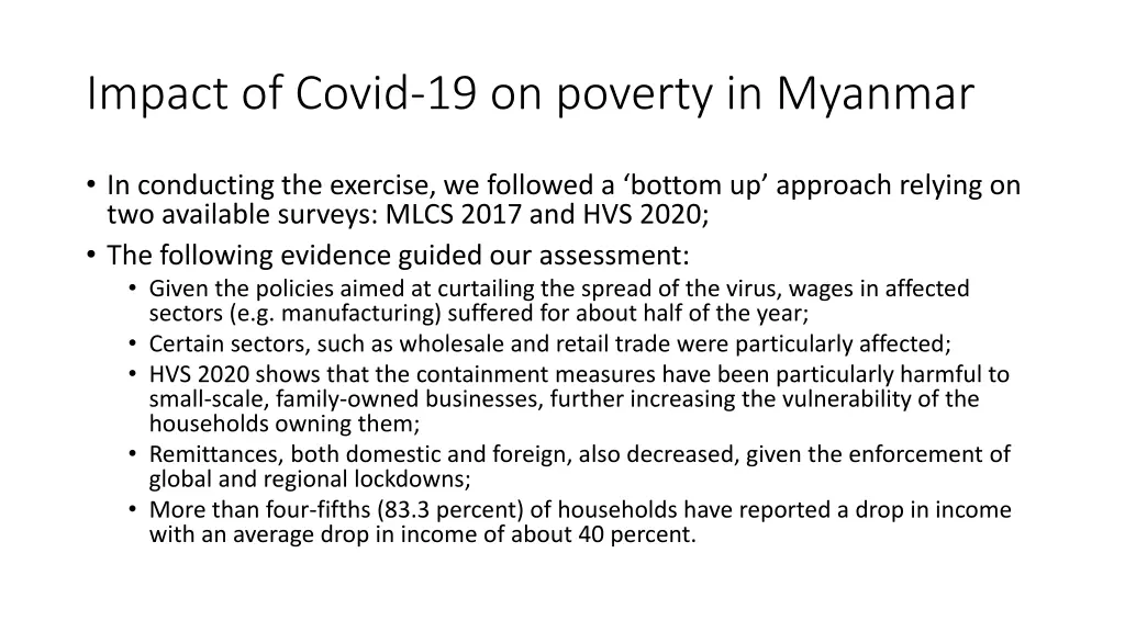 impact of covid 19 on poverty in myanmar