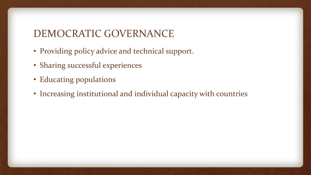 democratic governance