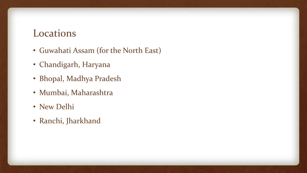locations