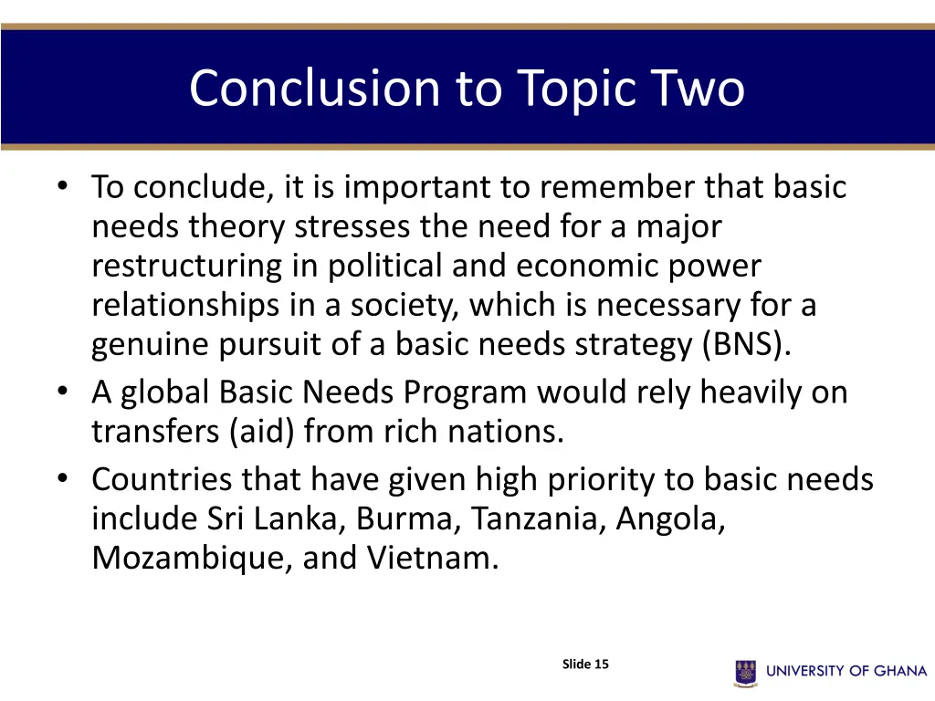 conclusion to topic two